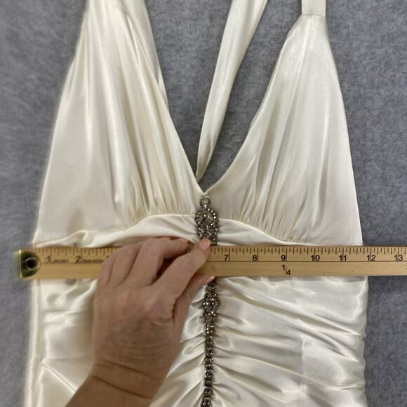 ✨ Jessica McClintock Ivory Satin Gown 💎 Prom / Formal Junior 7 NWT - Picture 13 of 16